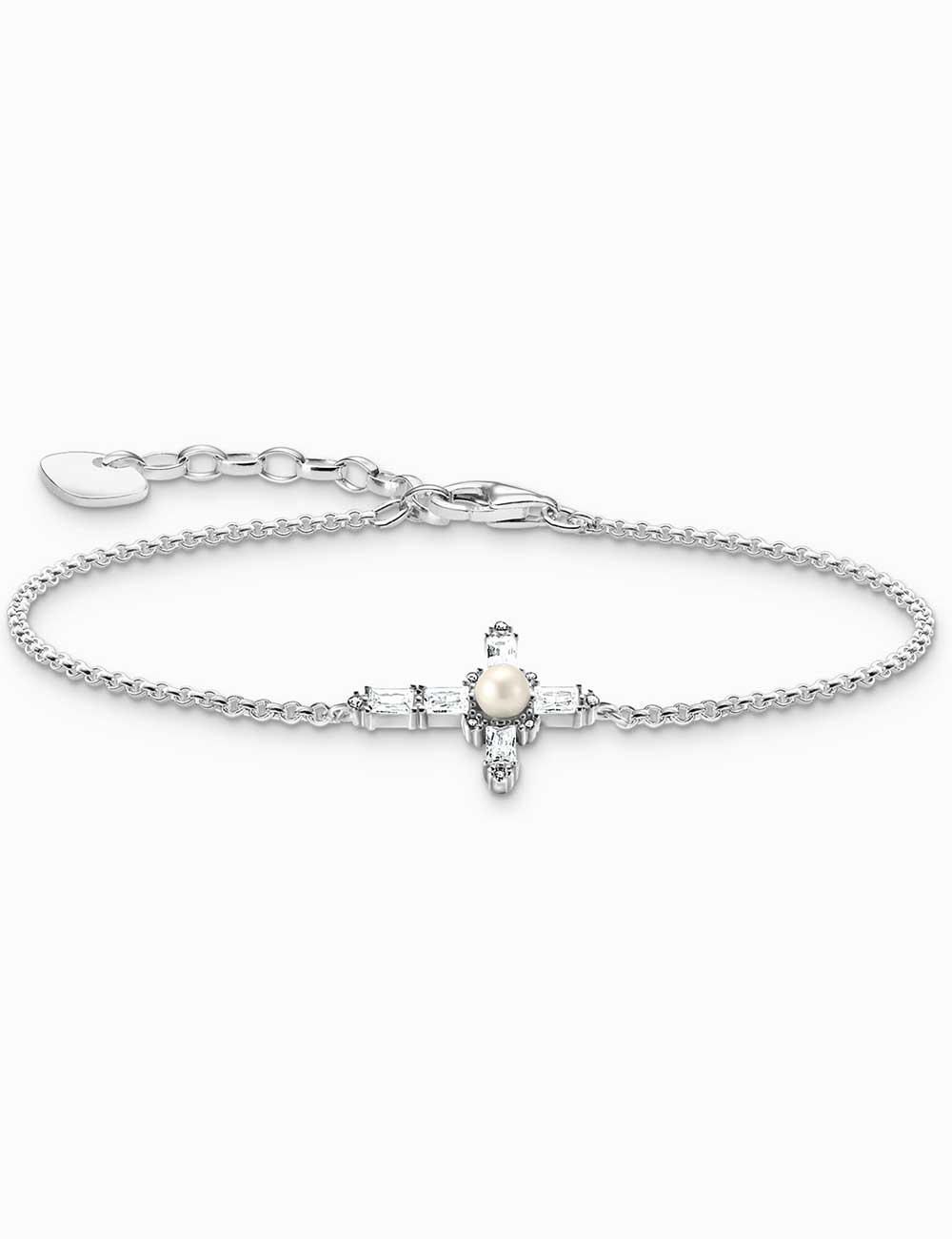 Thomas Sabo A2173-167-14-L19V Silver náramek With White Cross Romance