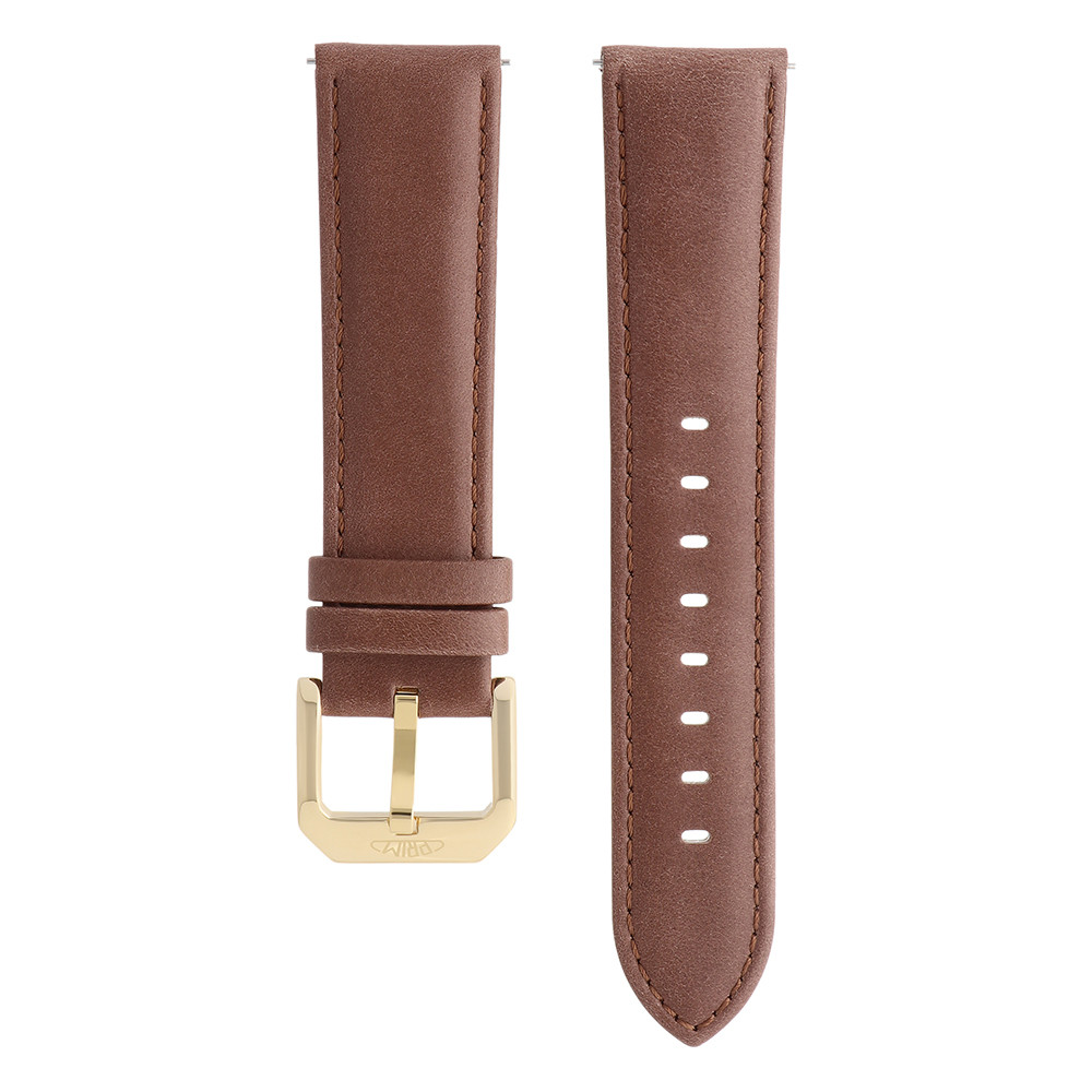 PRIM Řemínek RB.15888 (22 mm) - easy click - hnědý/zlatý, Hnědá