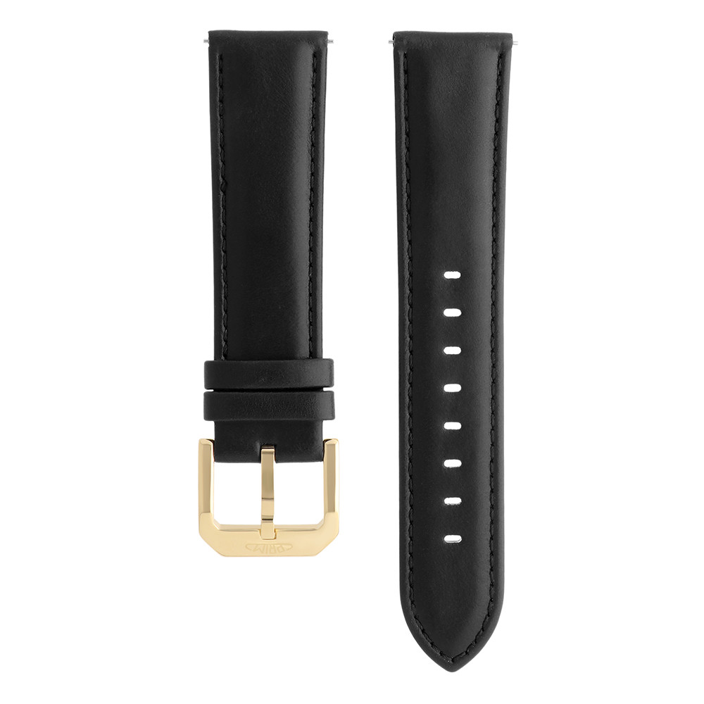 PRIM Řemínek RB.15888 (22 mm) - easy click - černý/zlatý, Černá