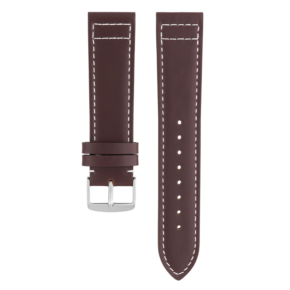 PRIM Řemínek RB.13238 (22 mm) - tmavě hnědý, Bílá || Hnědá