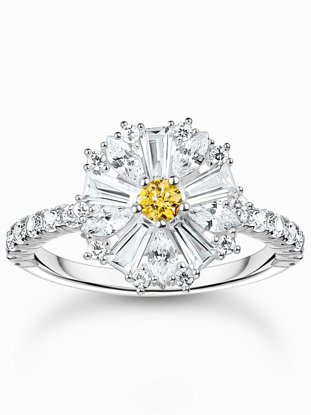 Thomas Sabo TR2493-051-4-56 Cocktailprstýnek flower with stones silver