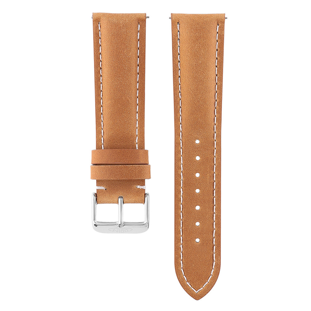 PRIM Řemínek RB.15892 (22 mm) - světle hnědý/bílý, Bílá || Hnědá