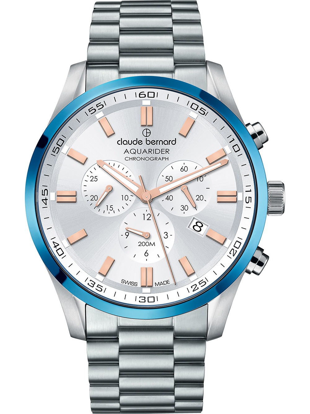 Claude Bernard 10222-3MBU-AIR Aquarider Chronograph 44mm 20ATM