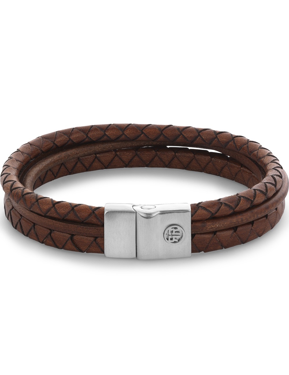 Rebel & Rose RR-M0056-S-L náramek Full Metal Premium Combo 12mm Cognac