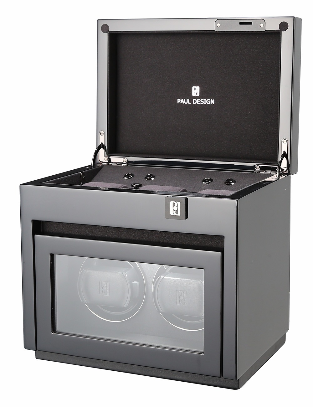Paul Design 20095 Watch Winder Gentlemen 2+3 Black Highgloss
