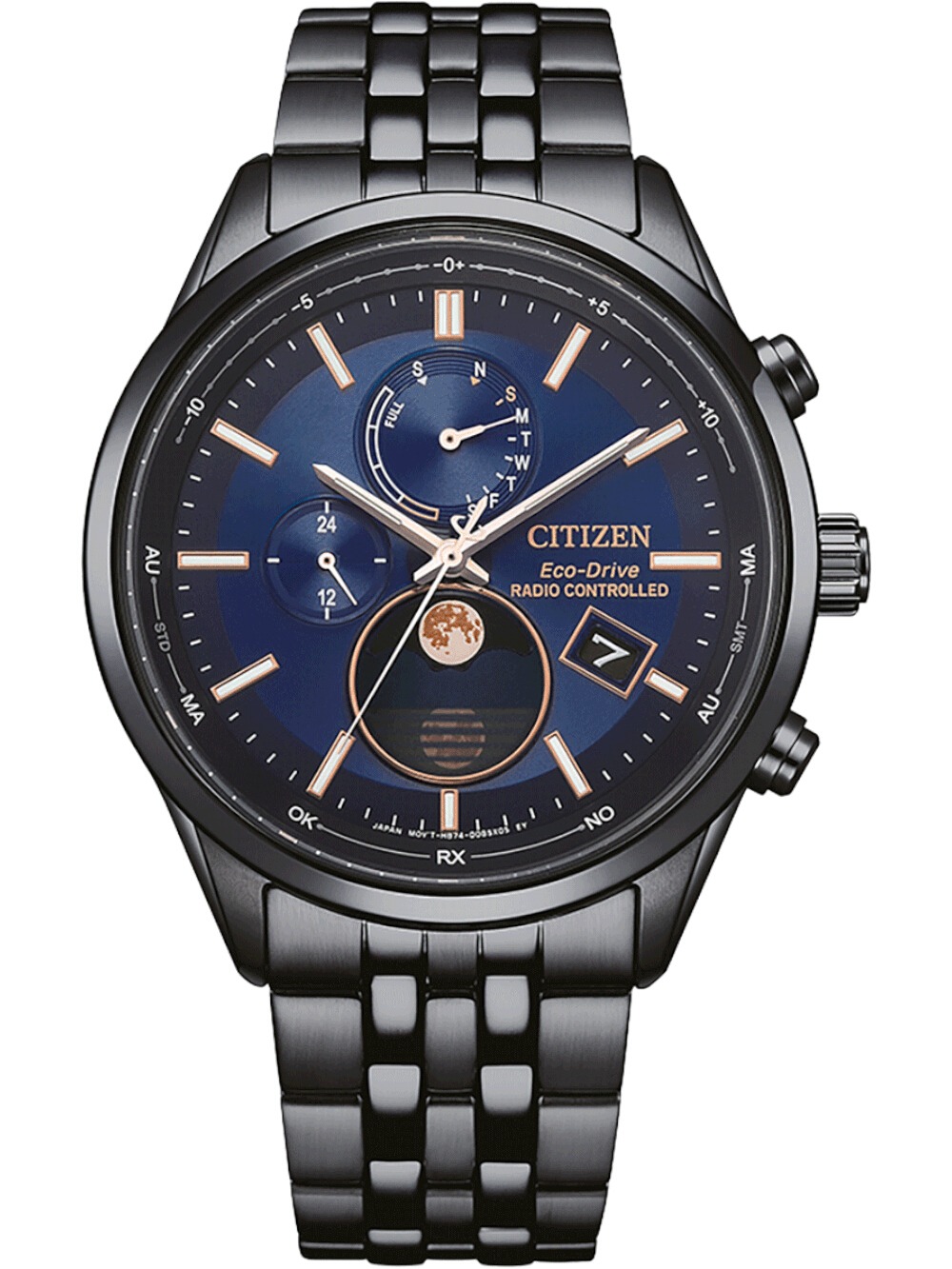 Citizen BY1035-56L Eco-Drive 4-Zonen radio-controlled watch Moon Phase 42mm 10ATM