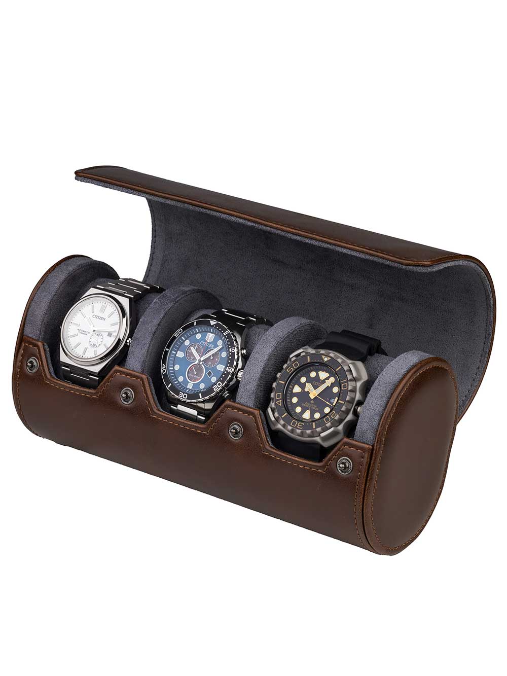 Rothenschild RS-3621-3DBR Watch Roll Brown-Grey