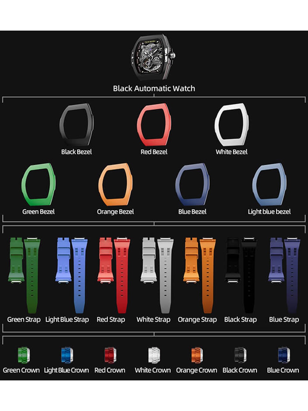 Tsar Bomba TB8218(1+7)FKM-03 Atomic Interchangeable Watch Combo Automatic 46mm 5ATM