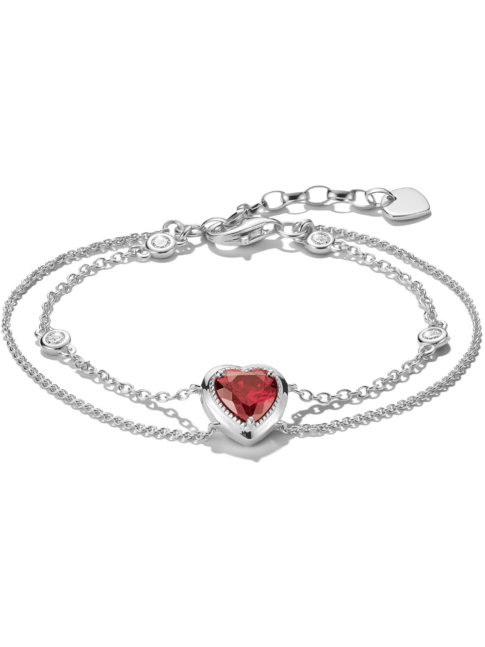 Thomas Sabo A2222-051-10-L19V náramek Double row with heart Elyndra Silver
