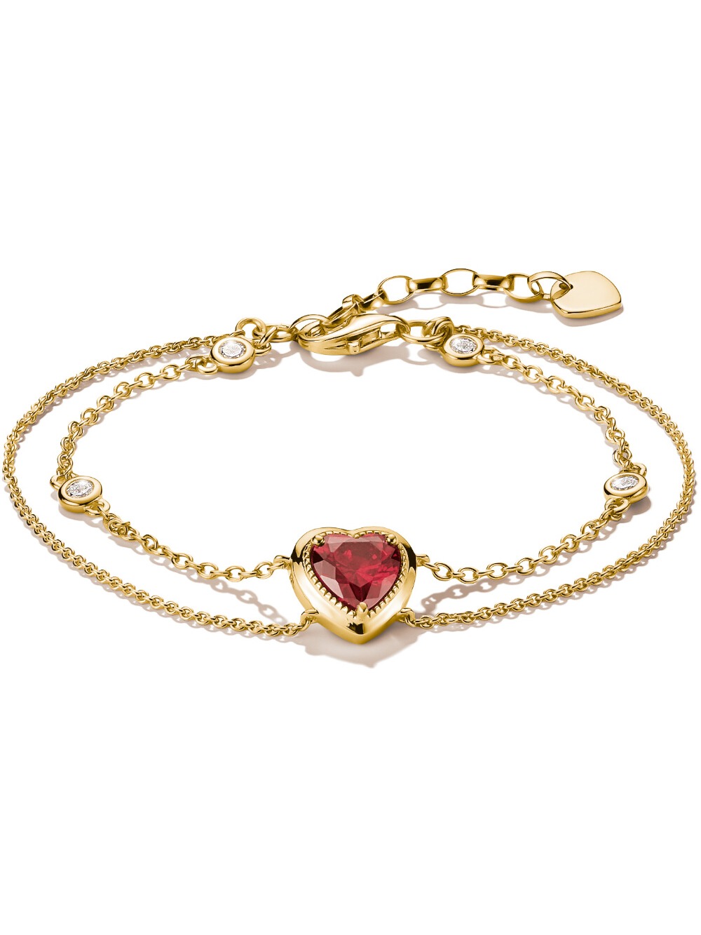 Thomas Sabo A2222-414-10-L19V náramek Double row with heart Elyndra Gold-plated