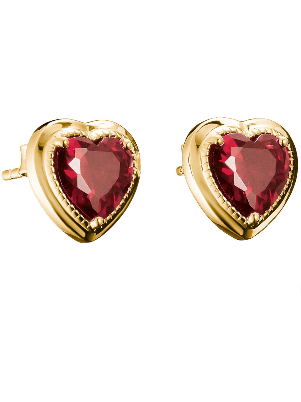 Thomas Sabo H2344-414-10 Stud earrings Heart garnet red Elyndra Gold-plated