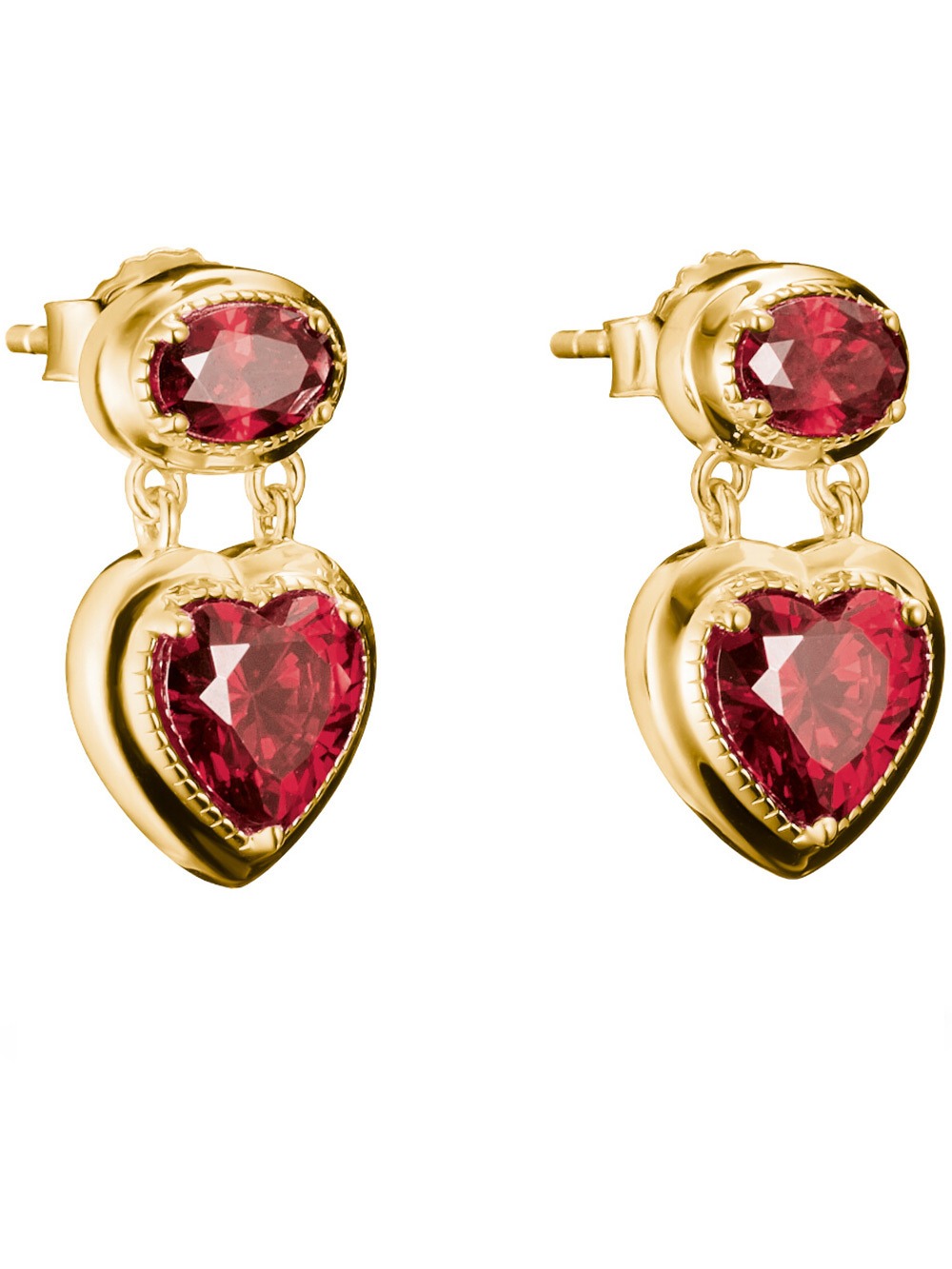 Thomas Sabo H2340-414-10 Stud earrings Heart garnet red Elyndra Gold-plated