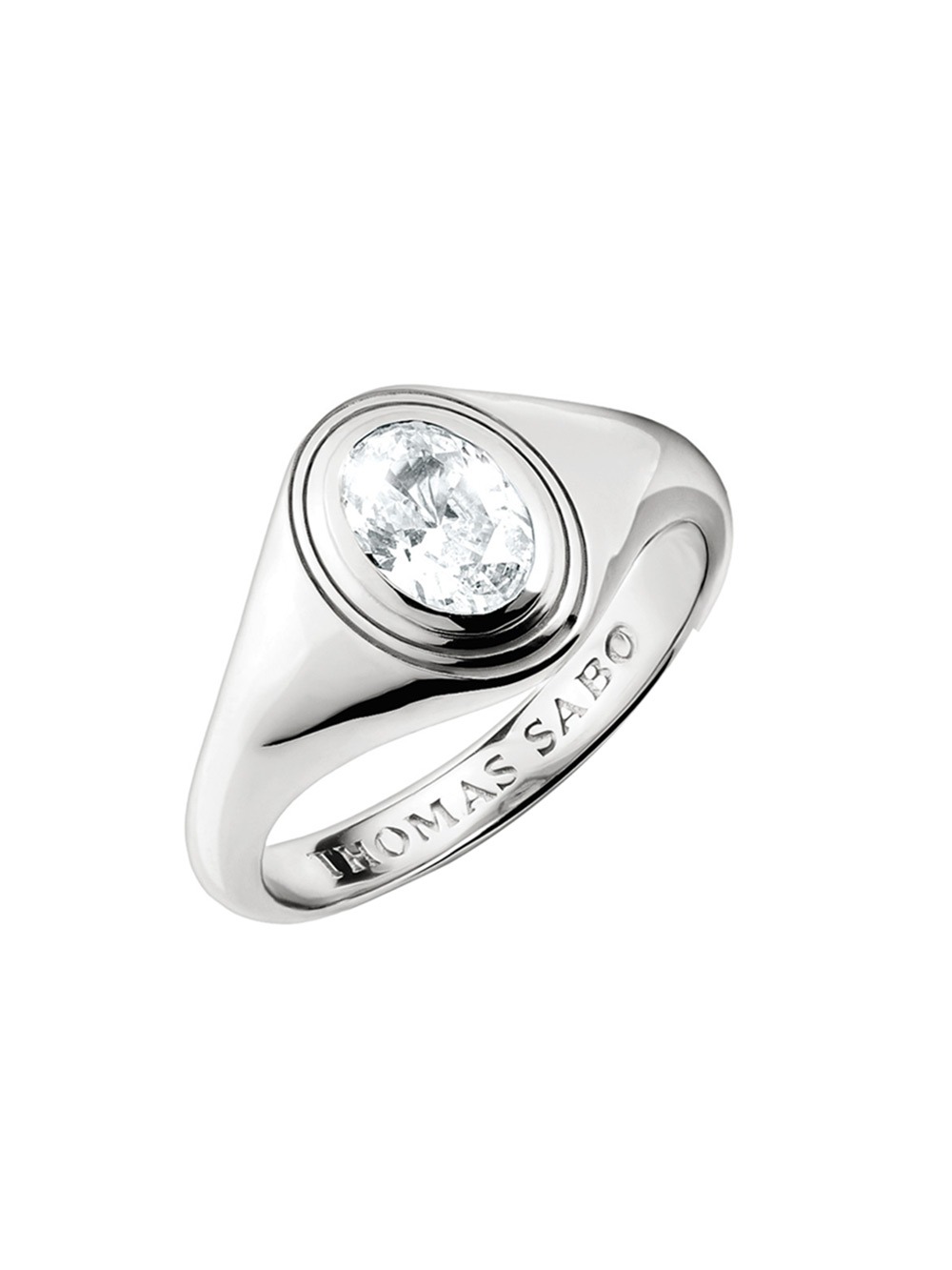 Thomas Sabo TR2523-051-14-56 prstýnek with white zirconia stone Oval Silver