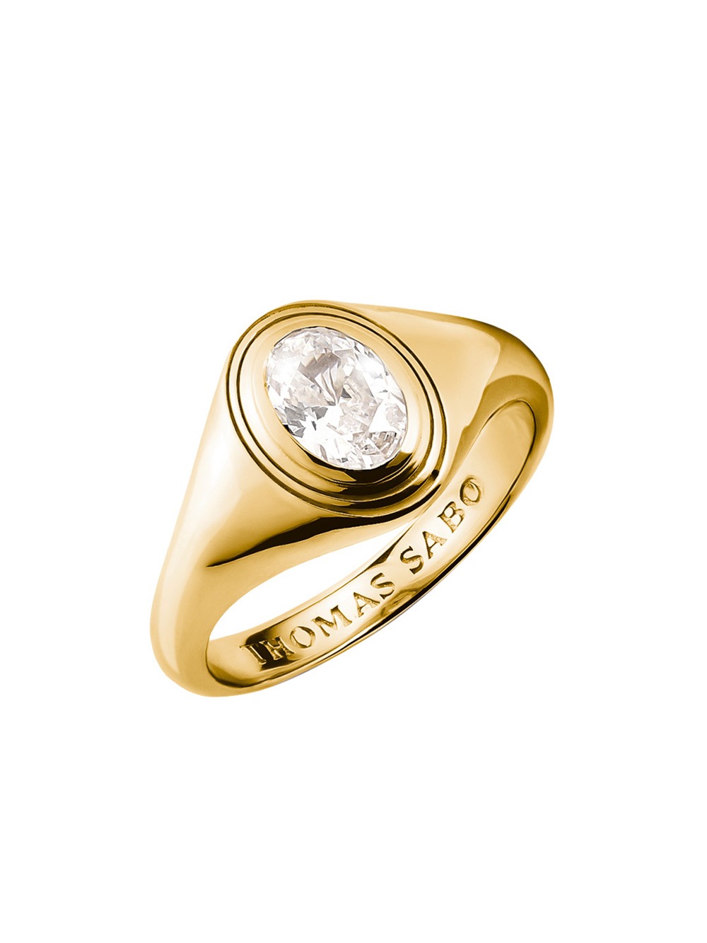 Thomas Sabo TR2523-414-14-54 prstýnek with white zirconia stone Oval Gold-plated