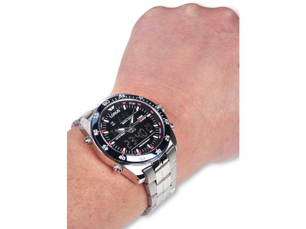 Lorus RW623AX5 Analog-Digital Chrono - Žilka hodinky | Quarzuhren
