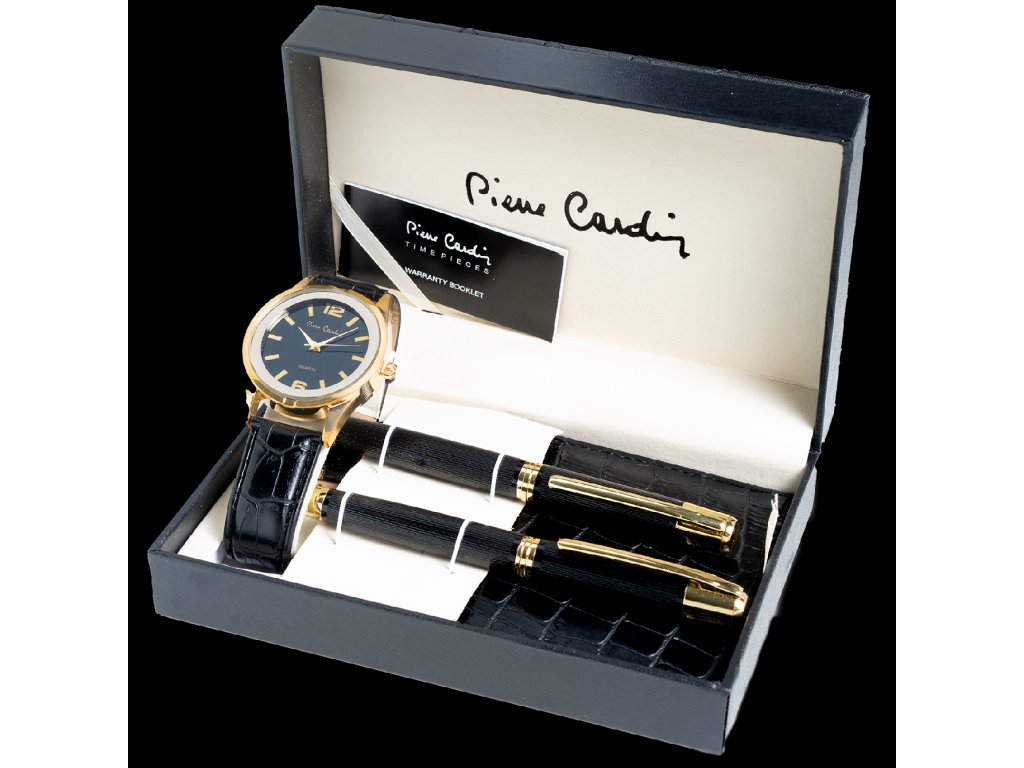 Pierre Cardin Dárkový set hodinky & peněženka & pero PCX7870EMI - Žilka  hodinky