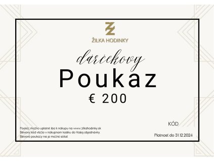 Darčekový poukaz na 200 €