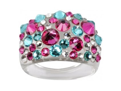 Prsten LEVIEN BY SWAROVSKI Bubble PINK/TURQUOIS RBB50PTY