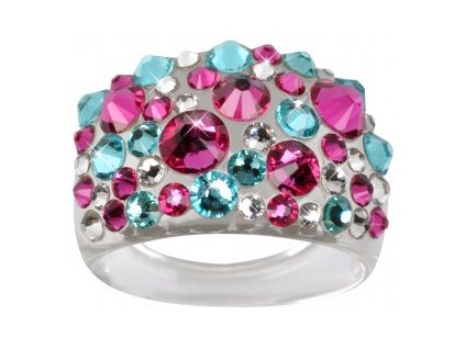 Prsten LEVIEN BY SWAROVSKI Bubble PINK/TURQUOIS RBB53PTY