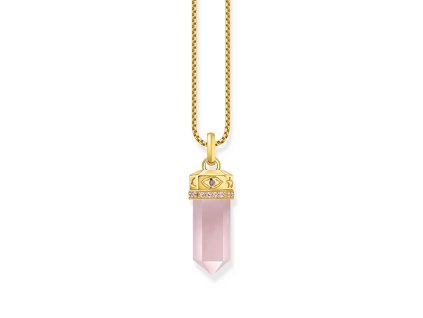 Thomas Sabo PE955-995-9 Gold-plated pendant with rose-coloured rose quartz crystal