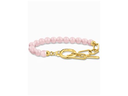 Thomas Sabo A2134-414-9-L19V Vergoldetes náramek s růžovými korálky