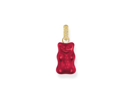 Thomas Sabo PE967-414-10 Large gold-plated red Goldbears pendant with stones