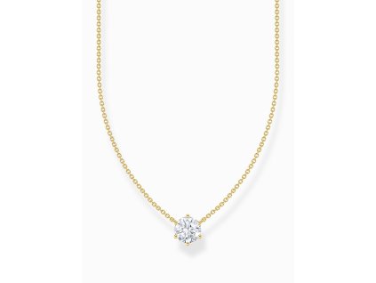 Thomas Sabo KE2210-414-14-L45V Gold-plated chain with white zirconia pendant