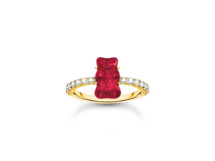 Thomas Sabo TR2459-414-10-54 Gold prstýnek with red Goldbears