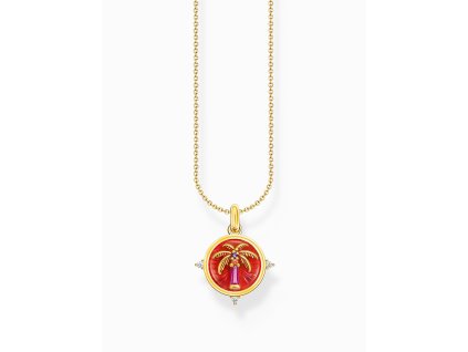 Thomas Sabo KE2204-471-7-L45V Gold-plated necklace with palm pendant