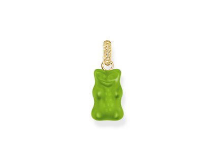Thomas Sabo PE967-414-6 Large gold-plated green Goldbears pendant with stones