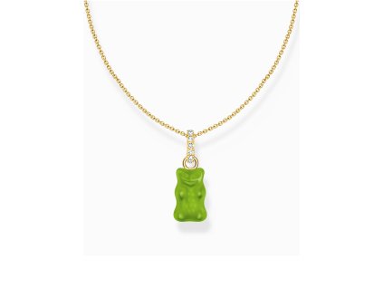 Thomas Sabo KE2209-414-6-L45V Gold-plated chain with green Goldbears pendant