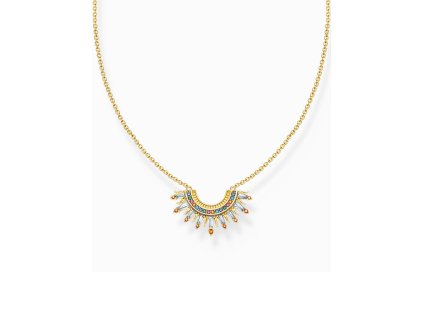 Thomas Sabo KE2203-488-7-L45V Gold plated chain with sunbeams and coloured stones