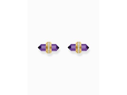 Thomas Sabo H2281-414-13 Gold stud earrings with violet onyx