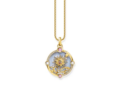 Thomas Sabo PE960-471-1 Gold-plated pendant with light blue enamel