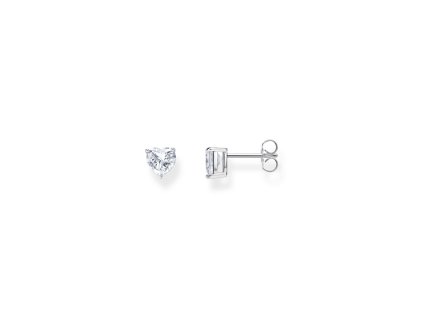 Thomas Sabo H2306-051-14 Silver Ear Studs with white Stone in Heart Shape 7,0 mm