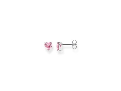 Thomas Sabo H2306-051-9 Silver Ear Studs with pink Stone in Heart Shape 7,0 mm