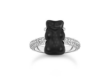 Thomas Sabo TR2478-052-11-56 Silver prstýnek With Black Gold Bear And Zirconia