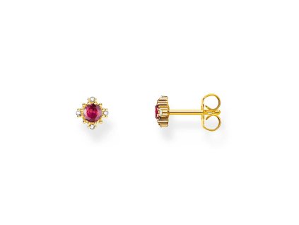 Thomas Sabo H2311-995-10 Gold-plated Stud Earrings With Red Stone