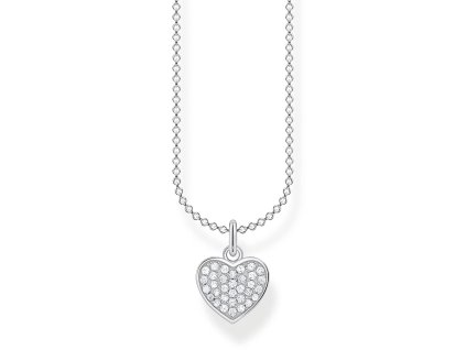 Thomas Sabo KE2046-051-14-L38V Silver Pavé Heart Necklace 36-38 cm