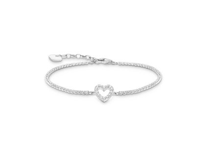 Thomas Sabo A2177-051-14-L19V tenisový náramek srdce s bílými kamínky
