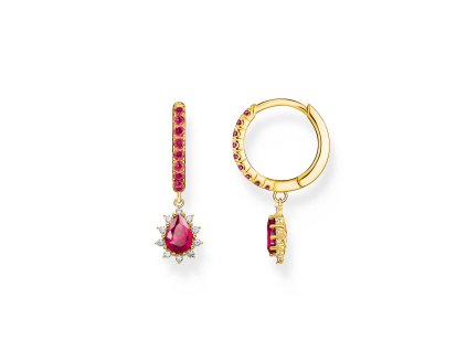 Thomas Sabo CR748-995-10 Gold-plated Creolen Vintage Romance And Red Stones