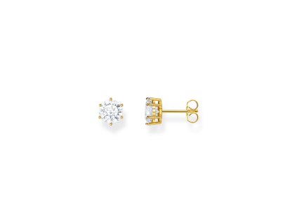 Thomas Sabo H2300-414-14 Gold-plated Ear Studs with big white Stone 7,0 mm