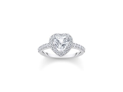 Thomas Sabo TR2477-051-14-56 Silver Halo-prstýnek in Heart Shape with white Zirconia