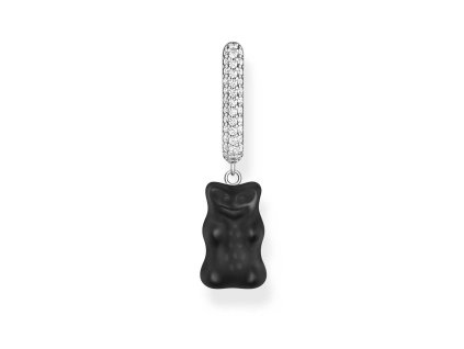 Thomas Sabo CR727-052-11 Silver Single creole With Black midi version Gold Bear