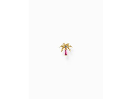 Thomas Sabo H2285-488-7 Gold-plated single stud earrings palm with coloured stones