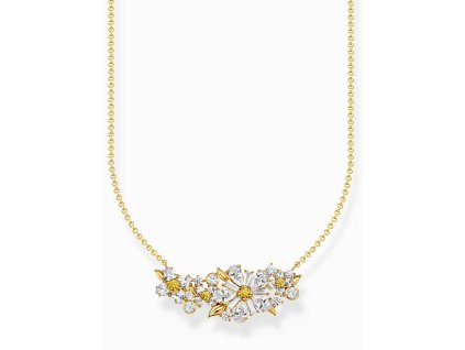 Thomas Sabo KE2085-414-4-L45V chain flower with stones gold plated