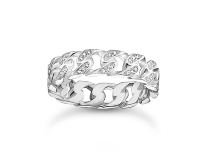 Thomas Sabo TR2500-051-14-56 prstýnek - chain links white stones silver