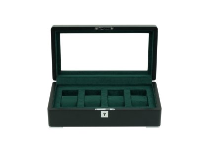 Rothenschild RS-3420-4-BL-GRE box na hodinky černý se zeleným sametem