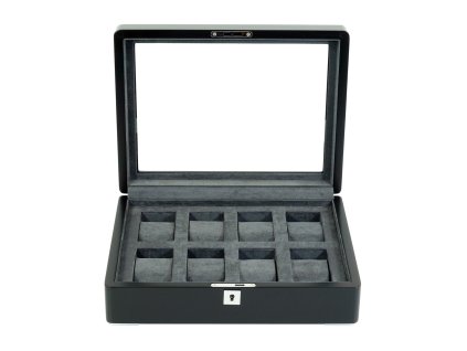 Úložný box na hodinky Rothenschild RS-3420-8-BL-CHA černý s šedým sametem