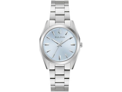 bulova geh use silberfarben ziffernblatt hellblau armband silberfarben 96l346